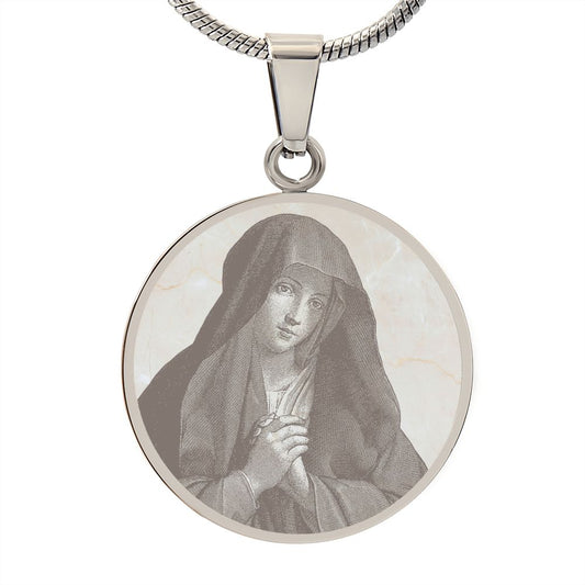 Divine Grace: The Virgin Mary Necklace (Beige-Ivory)