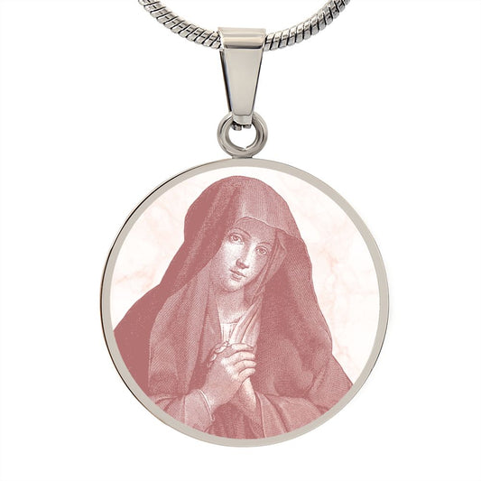 Divine Grace: The Virgin Mary Necklace (Rose)