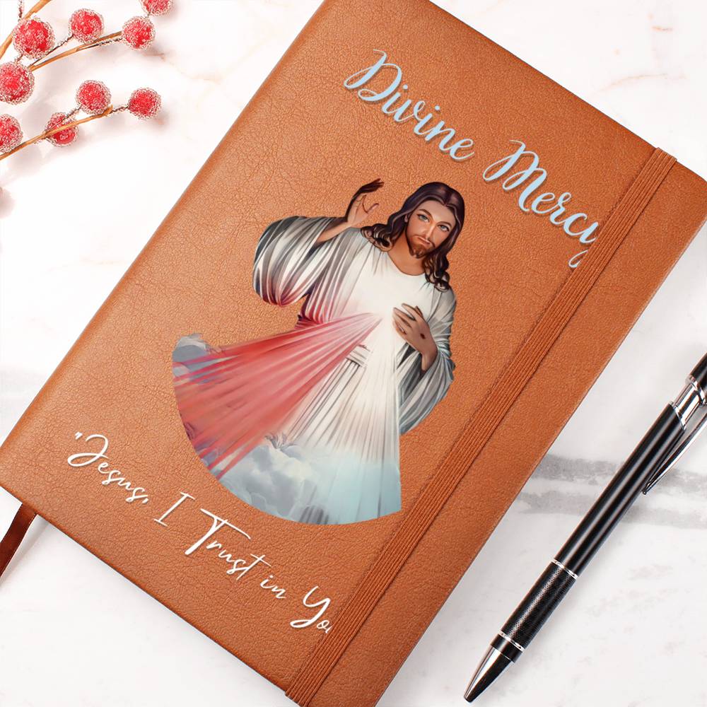 Divine Mercy (Jesus, I Trust In You) l - Leather Prayer Journal