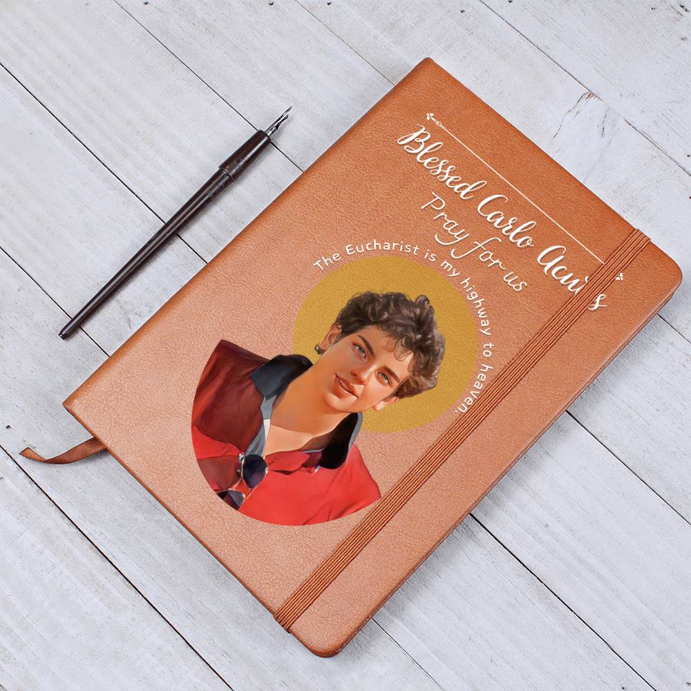 Blessed Carlo Acutis  - Leather Prayer Journal