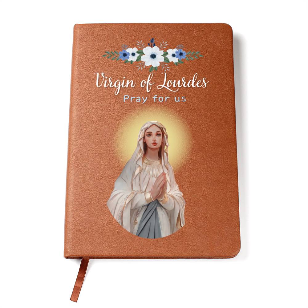 Virgin Of Lourdes  - Leather Prayer Journal