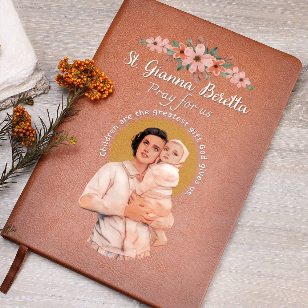 Saint Gianna Beretta  - Leather Prayer Journal