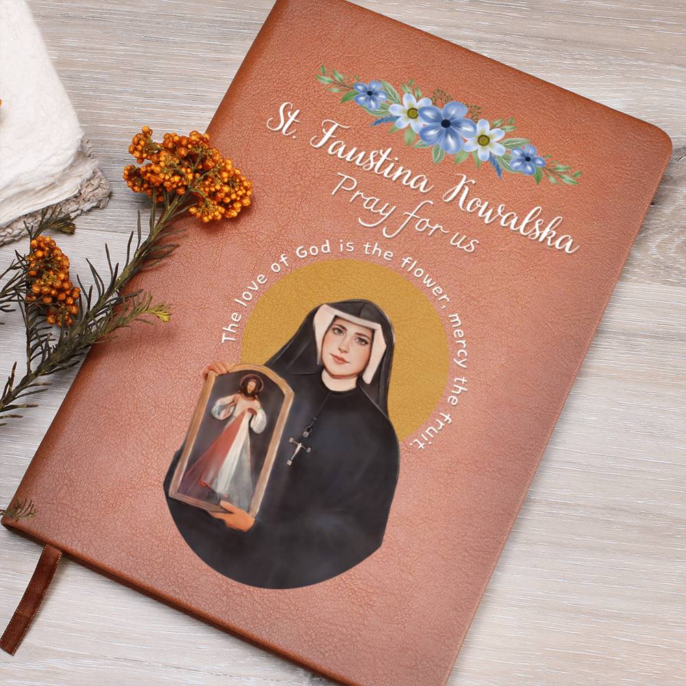 Saint Faustina Kowalska  - Leather Prayer Journal