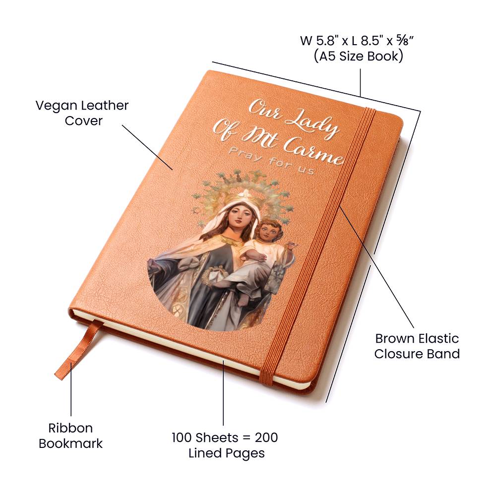 Our Lady Of The Mount Carmel  - Leather Prayer Journal