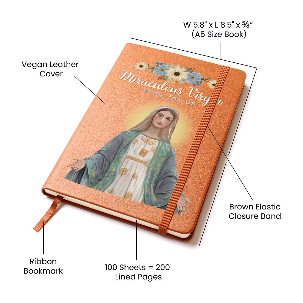 Miraculous Virgin - Leather Prayer Journal